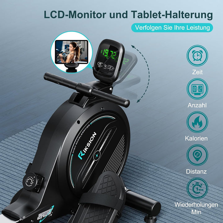[2026 Neu] Rudergerät für Zuhause mit Magnet-Fitnesstrainer,Rudergerät 16 Stufen Widerstand, Indoor-