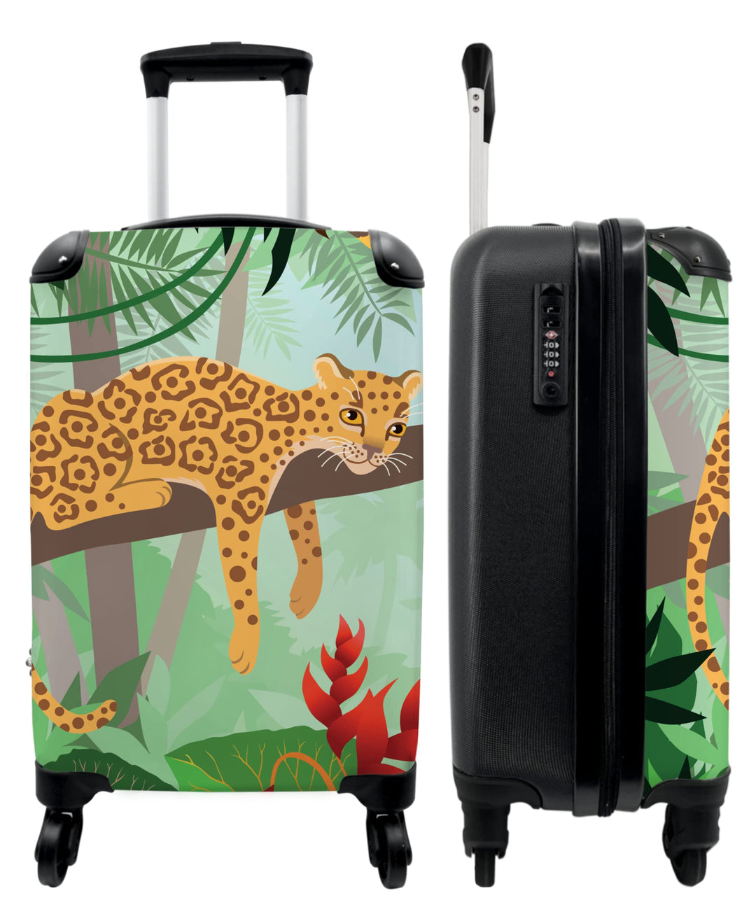 NoBoringSuitcases.com® Koffer Handgepäck Trolley Rollkoffer Kleine Reisekoffer mit 4 Rollen - Dschun