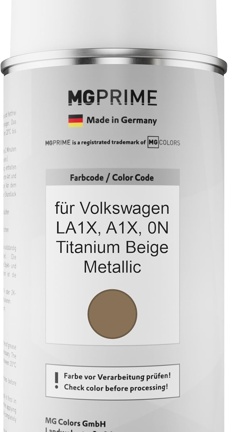 MG PRIME Autolack Sprühdosen Set für Volkswagen VW LA1X / A1X / 0N Titanium Beige Metallic Basislack