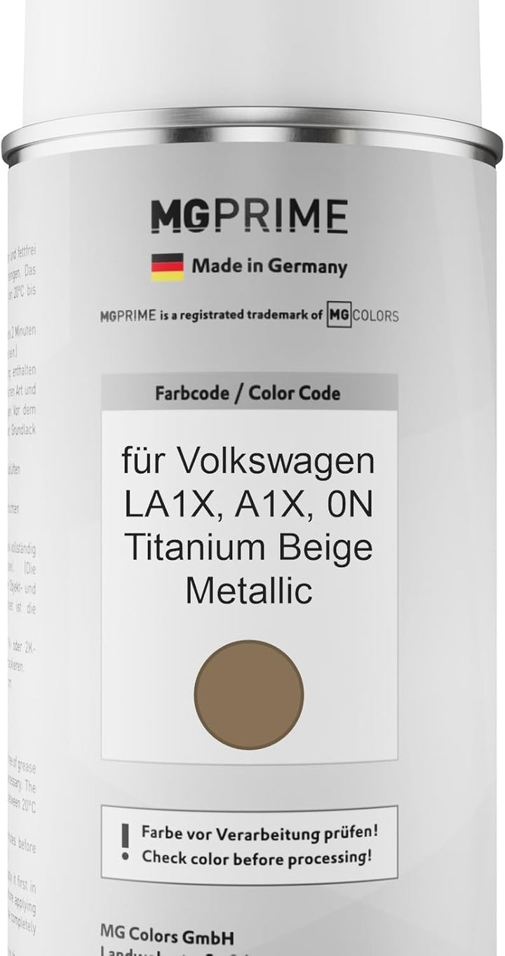 MG PRIME Autolack Sprühdosen Set für Volkswagen VW LA1X / A1X / 0N Titanium Beige Metallic Basislack
