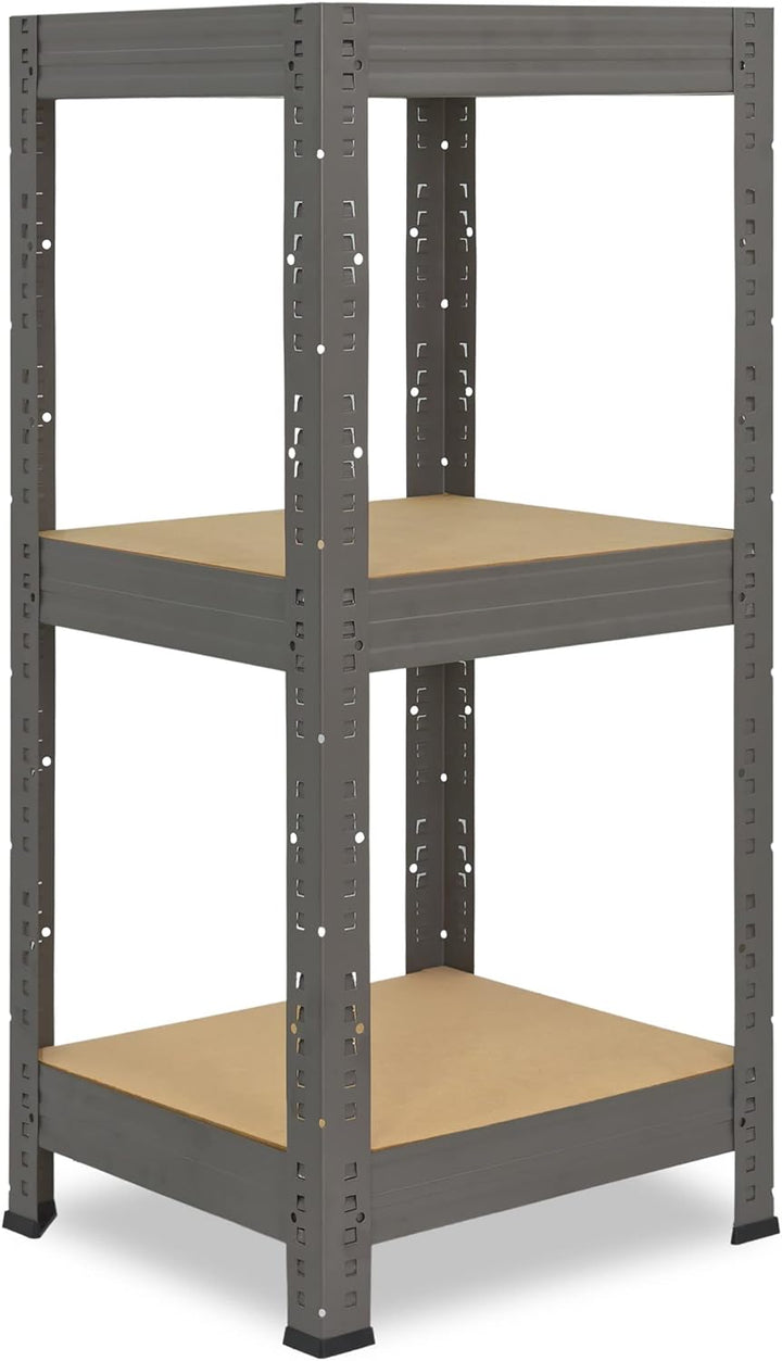 shelfplaza® 90x40x40cm Profi Schwerlastregal grau/Metallregal mit 3 Böden à 200kg Tragkraft/Kellerre