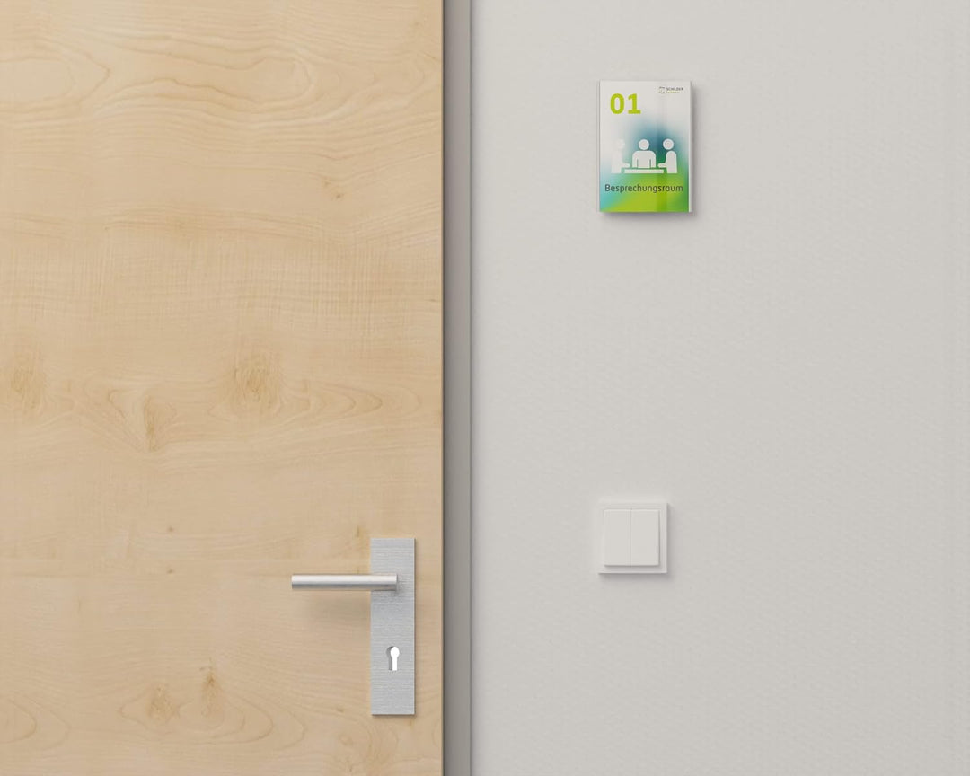 SCHILDER Systeme 2 Stk. CIS.clic Büroschild DIN A6 | Schild eloxiert | 110 x 148,5mm | 1,5mm klare A
