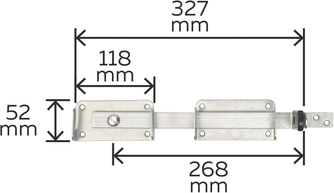 Alberts 326012 Doppeltorüberwurf | Edelstahl | 327 x 52 mm
