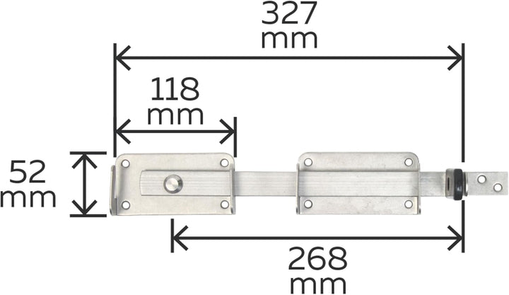 Alberts 326012 Doppeltorüberwurf | Edelstahl | 327 x 52 mm