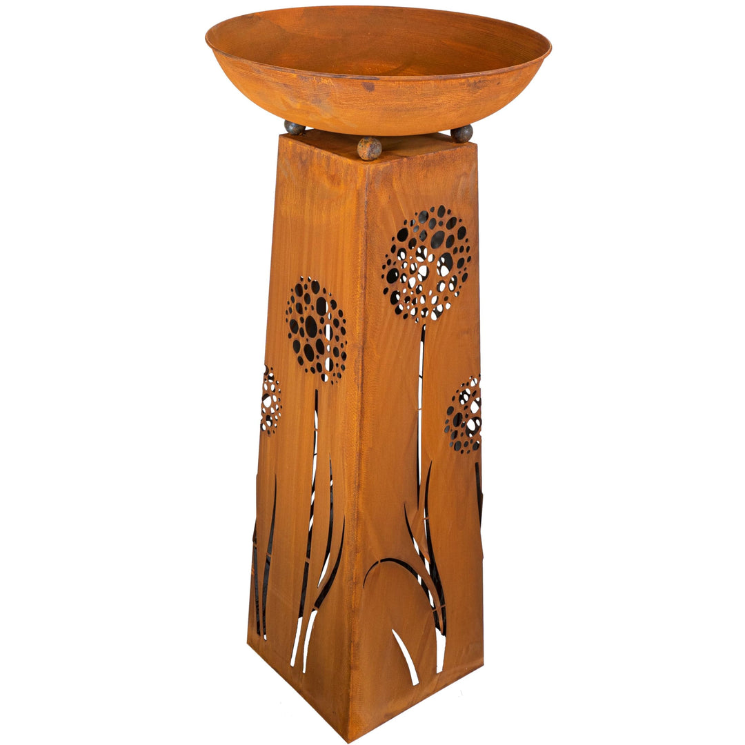 Rostikal Pflanzsäule Pusteblume 118 cm - inkl. abnehmbarer runder Dekorative Pflanzschale - Hochwert