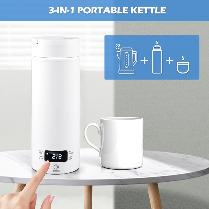 Reise Wasserkocher Klein, 500ml Reisewasserkocher, 316 Edelstahl, Automatisches Abschalten, Schnelle