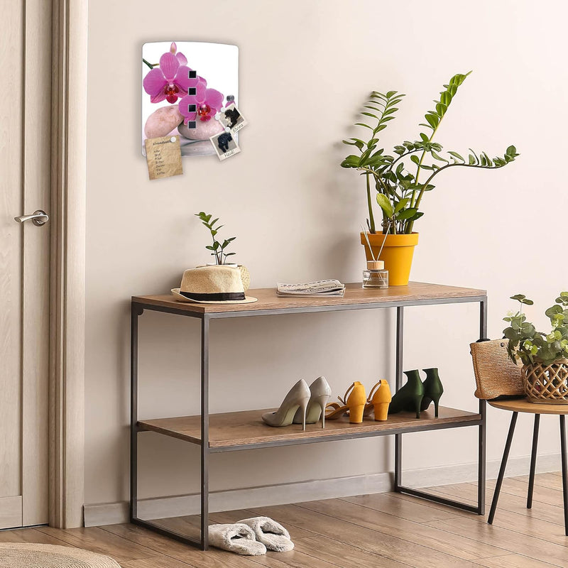 banjado® Design Schlüsselkasten aus Edelstahl mit Motiv Orchidee für 10 Schlüssel - Schlüsselschrank