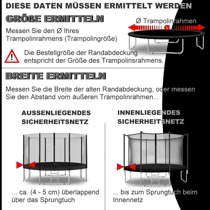 Baunsal® Trampolin Randabdeckung Ø 183 244 250 275 300 305 335 366 370 396 400 427 430 457 460 487 4