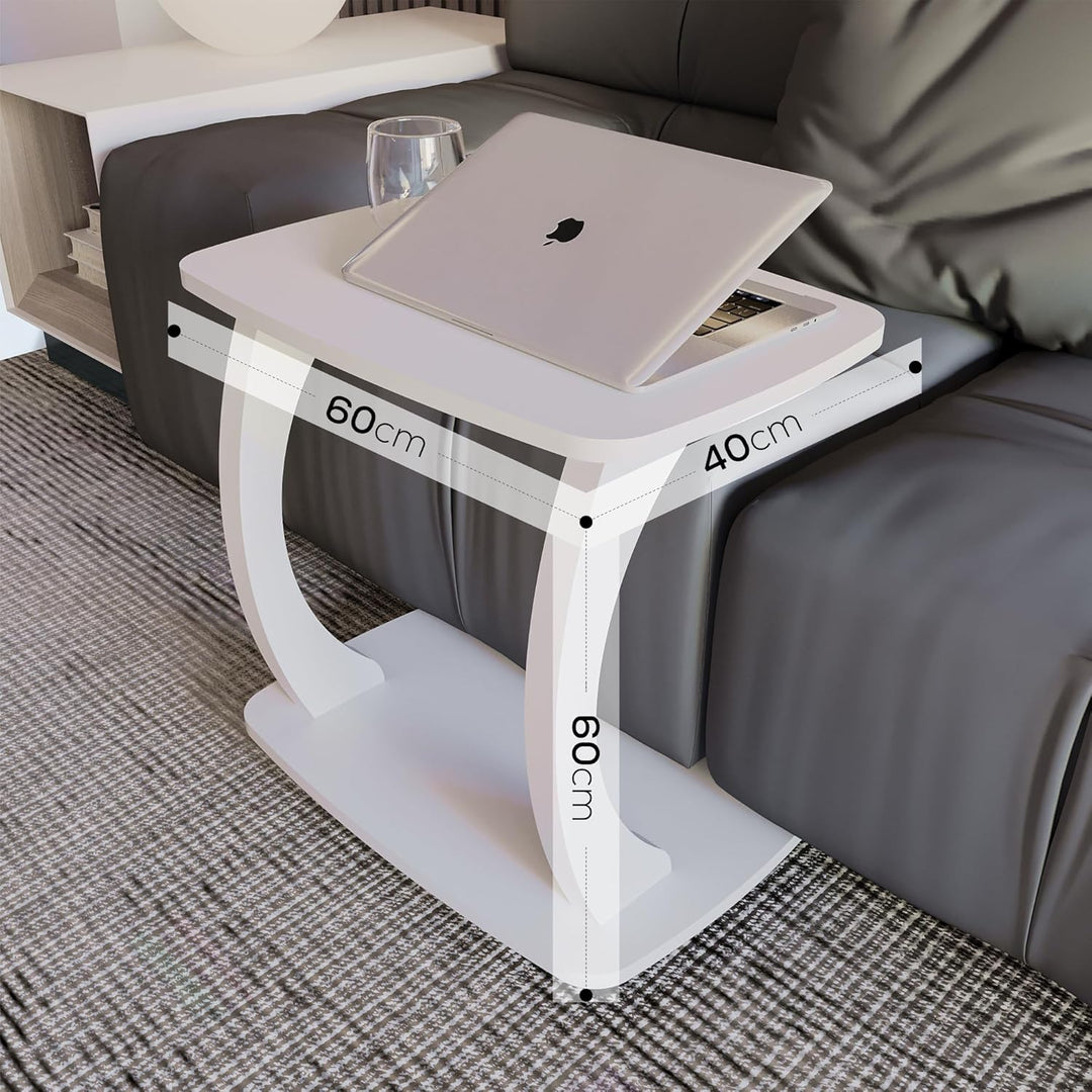 Beistelltisch Couch, mit Rollen, Laptoptisch für Couch, kleiner Wohnzimmertisch, Sofatisch in stylis