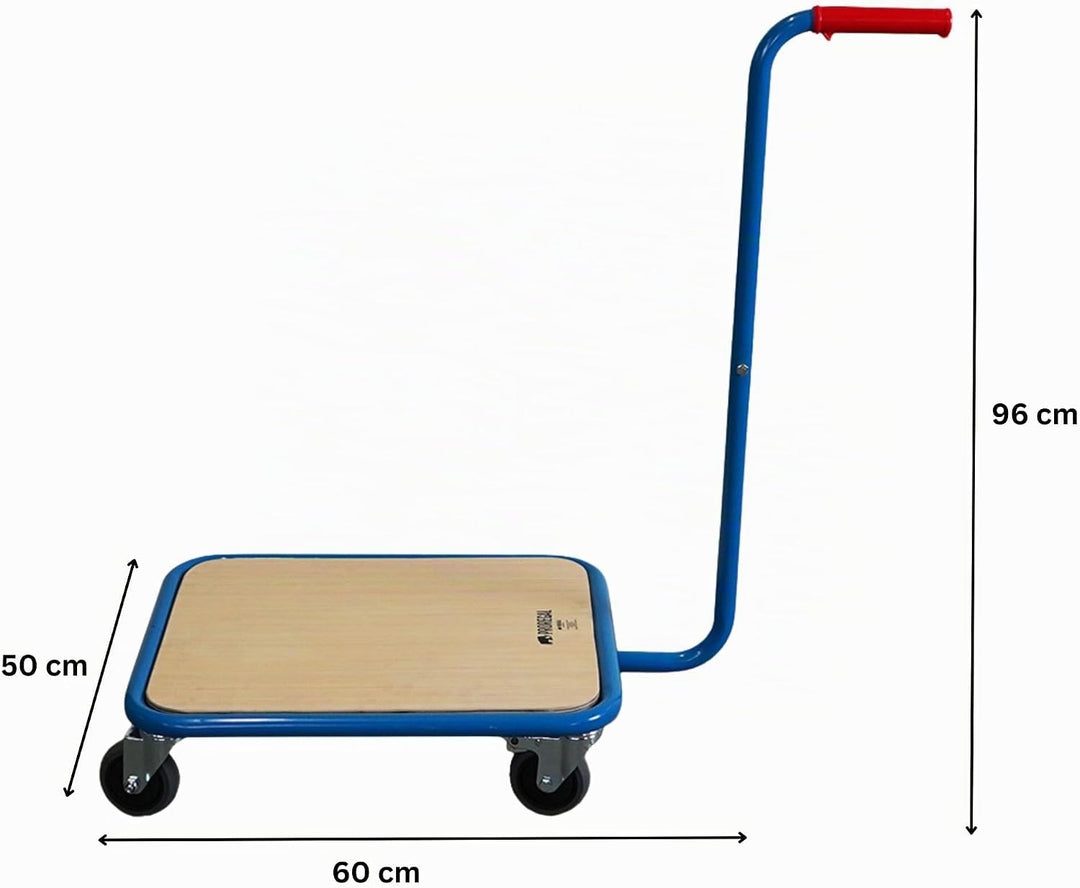 PROREGAL Profi Griffroller | HxBxT 96x50x60 cm | Traglast 250kg | 2X Lenkrollen mit Feststellbremse