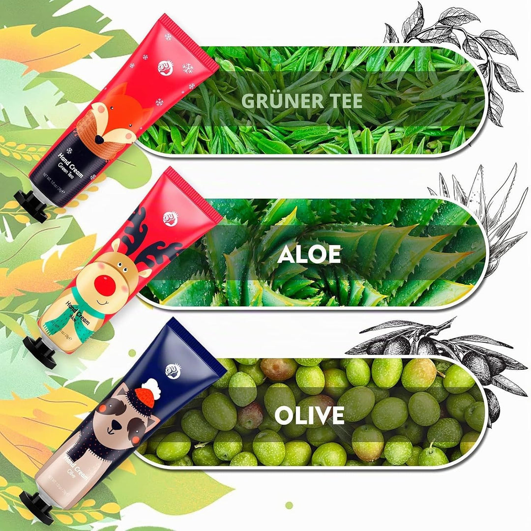 Handcreme Set,10pcs Mini Handcremes,Plant Fragrance Handpflegecreme für trockene,rissige Hände,Feuch