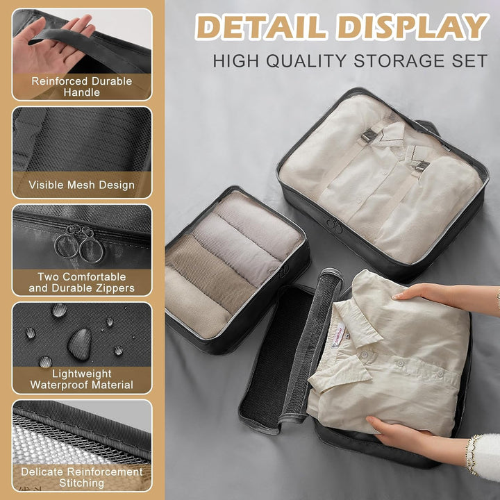 Koffer Organizer Set 13-teilig, Wasserdicht Packing Cubes, Multifunktionale Travel Packwürfel, Koffe