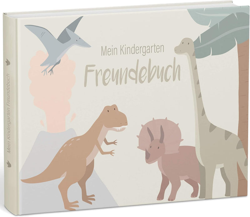 mintkind® „Meine Freunde“ Freundebuch Dino | für Junge und Mädchen | Freundschaftsbuch Kindergarten,