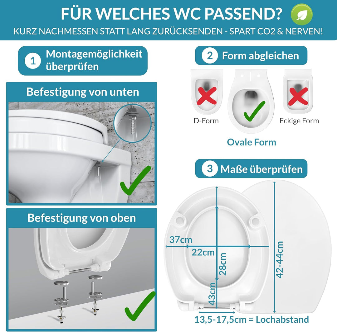 BenaVita WC Sitzerhöhung 5 cm aus Duroplast - Erhöhter Toilettensitz für bequemes Sitzen inkl. Absen