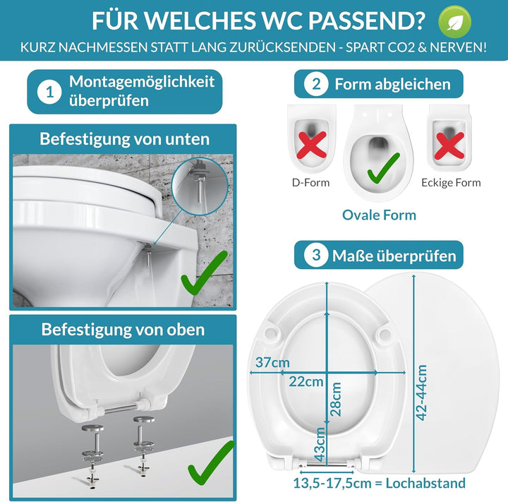 BenaVita WC Sitzerhöhung 5 cm aus Duroplast - Erhöhter Toilettensitz für bequemes Sitzen inkl. Absen