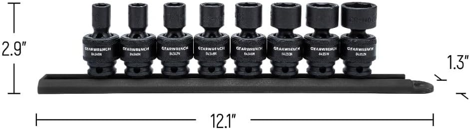 GearWrench 84917N SAE Universal-Schlag-Steckschlüsselsatz (3/8 Zoll), 8-teilig, 84917N
