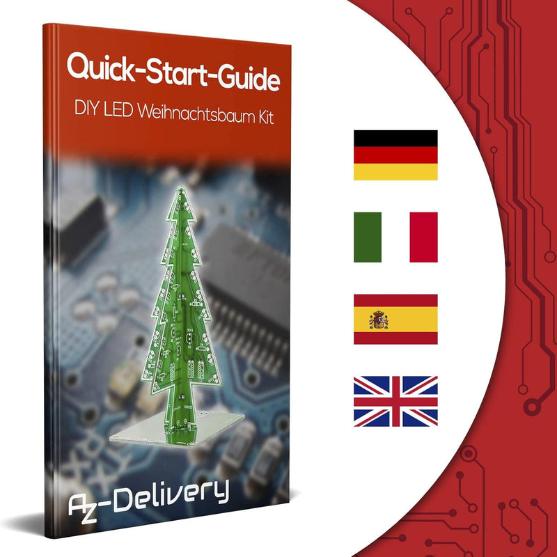 AZDelivery 3 x DIY LED Weihnachtsbaum Kit zum selber löten inklusive E-Book!