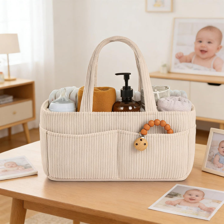 Wickeltisch Organizer, Cord-Kernmaterial Diaper Bag, Wickeltasche Organizer mit Trennwand, Babyparty