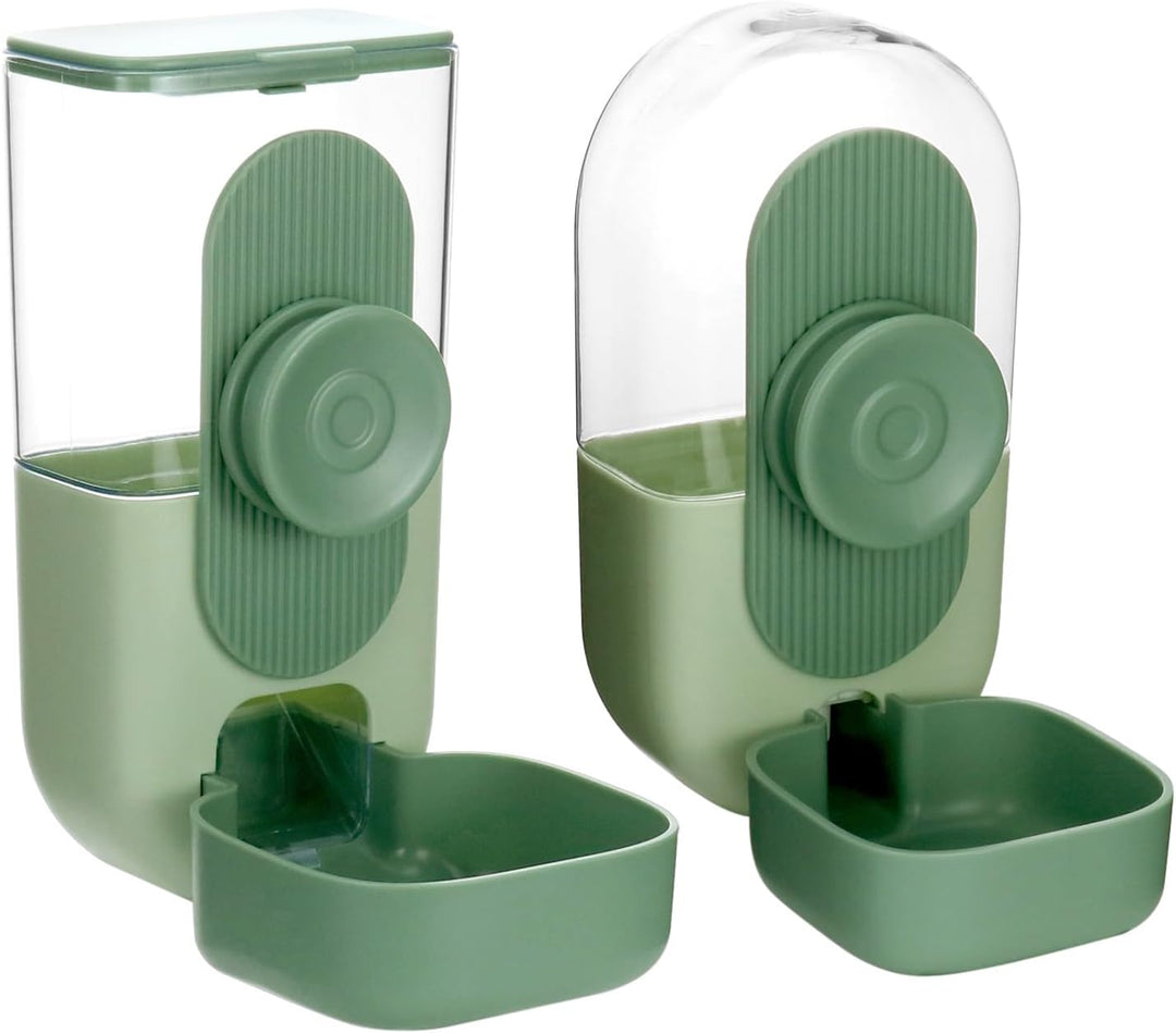 QWORK® Futterautomat für Kleine Haustiere, Automatisch Futterspender 870ml und Wasserspender 800ml f