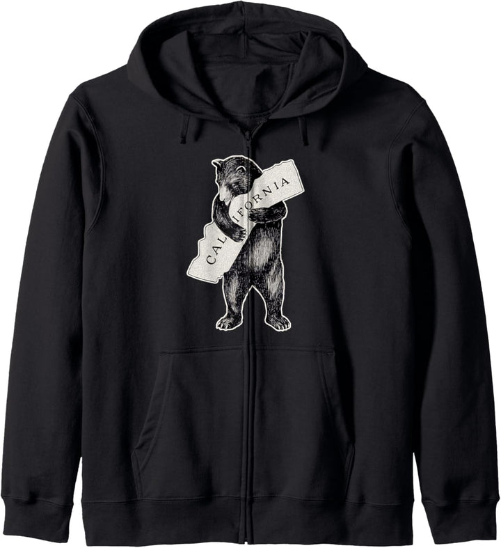Ich liebe Kalifornien Hemd Art-Retro Vintage Cali Pride Bear Kapuzenjacke