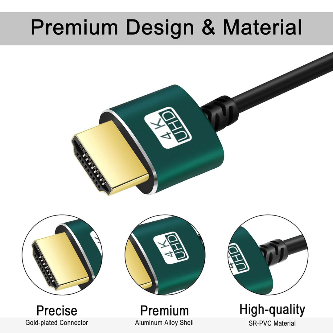 Dünnes Micro HDMI auf HDMI Kabel 5M, Ultradünnes Flexibles HDMI Micro Typ D auf Typ A Kabel Unterstü