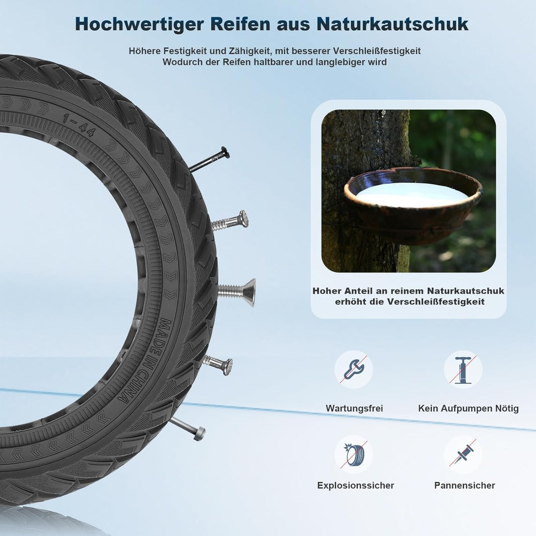 60/65-6,9 Ersatzräder Vollgummireifen 10 Zoll Solide Reifen für Ninebot Max G2 G2D G2E G65 F3 F3 Pro