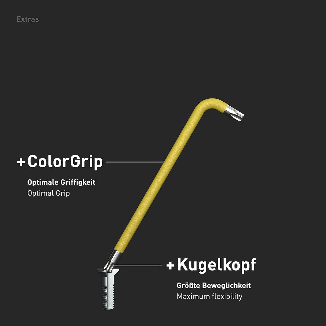 TORX® Winkelschraubendreher Set 8tlg., TX9–40, mit ColorGrip — Made in Germany (INBUS® 74223)