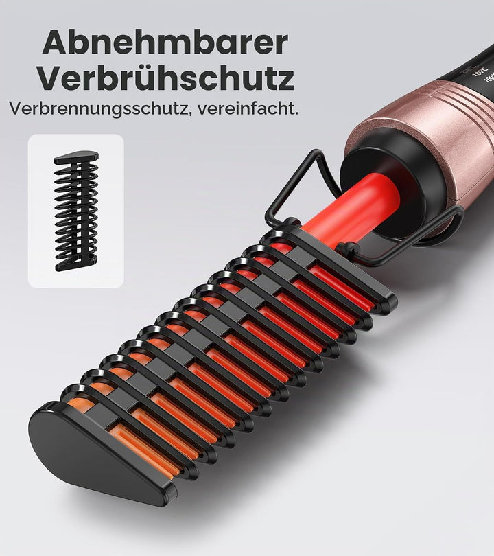 Farery Elektrischer Heisskamm Haarglätter Bürste für Perücken, Glätteisen Bartglätter für Afro Haare