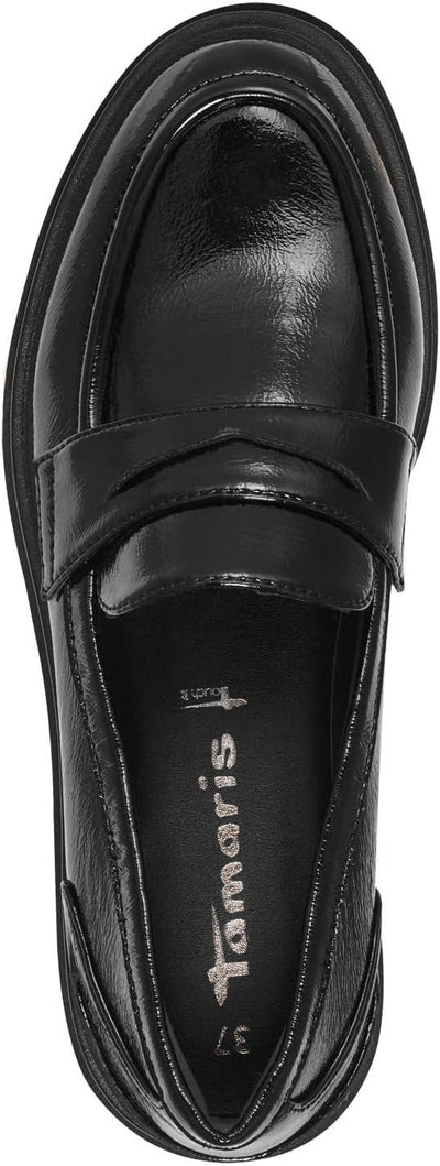 Tamaris Damen Slipper Blockabsatz 36 EU Black Patent, 36 EU Black Patent