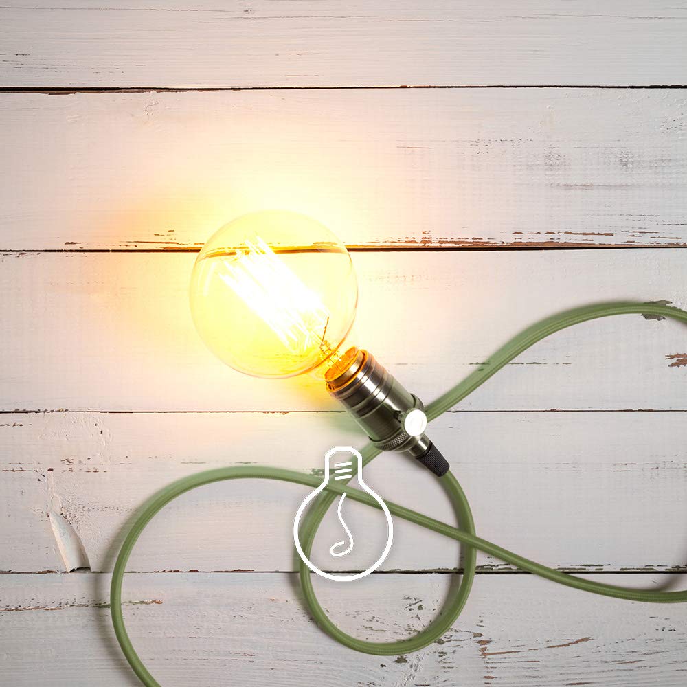 Amarcords - Textilkabel für Lampen ORIGAN, rund, Hanf, 3 Meter, mit 2 Leiter 2x0,75 - Stoffkabel mit