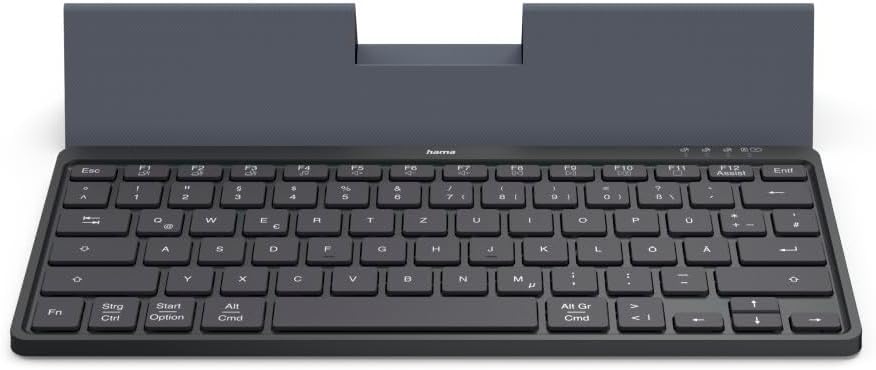 Hama Multi-Device-Tastatur Travel 600", Hülle, Bluetooth®, klein, kabellose Tastatur QWERTZ DE, schw