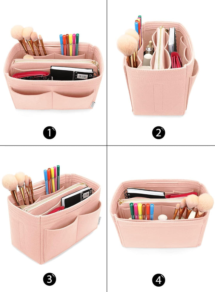 Organisatorischer Tascheineinsatz aus Filz mit Reissverschluss, passend für Speedy-Neverfull-Tasche,