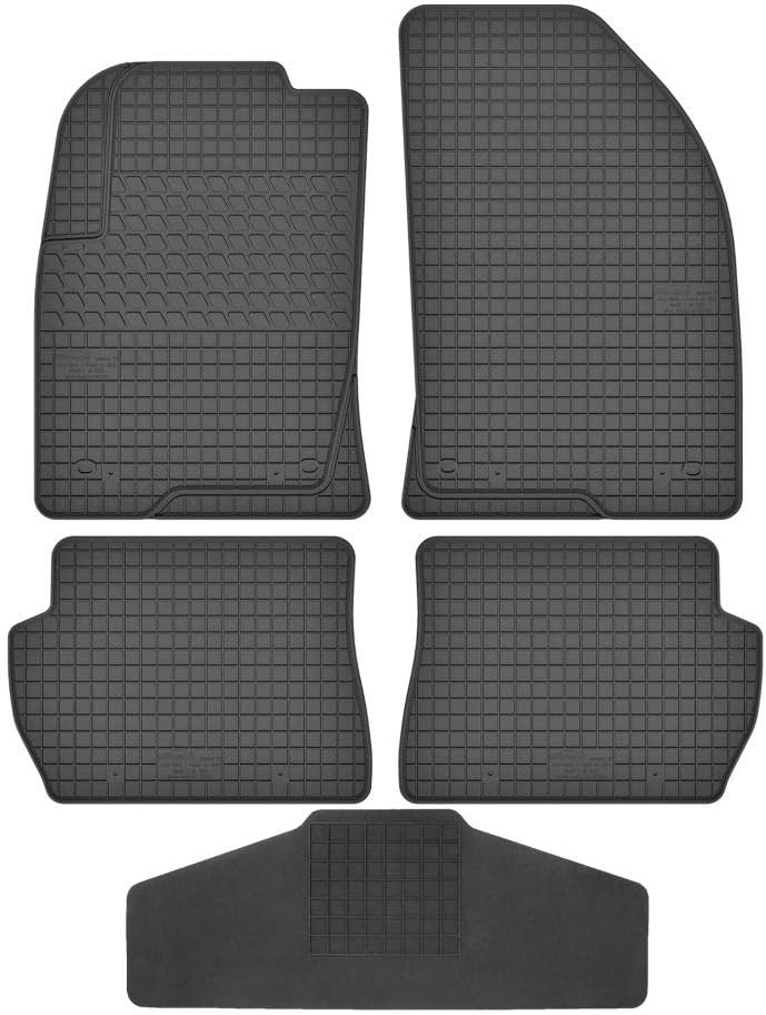 Fussmatten Vorne, Hinten + Tunnel Matte 5er Set für Mazda 2 1 2003-2007 DY Gummi Gumimatten Vorne, H