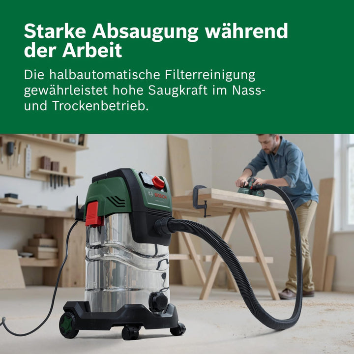 Bosch kabelgebundener Sauger PAS30-240PRS (Verlängerungsrohre (Edelstahl), Schlauch 2,2 m, Griff-/Wi
