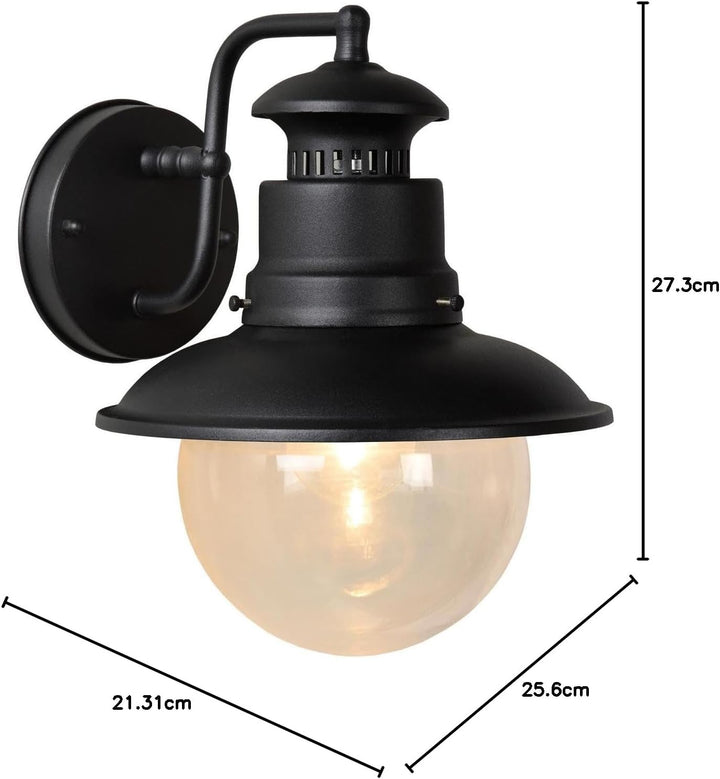 Lucide FIGO - Wandleuchte Aussen - Ø 21,3 cm - 1xE27 - IP44 - Schwarz Black, Black
