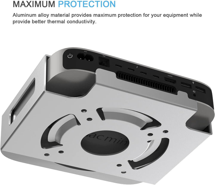 IFCASE Mac Mini M2 Halterung, Wärmeableitung Design Anti-Kratzer hinter dem Monitor, Unter dem Schre