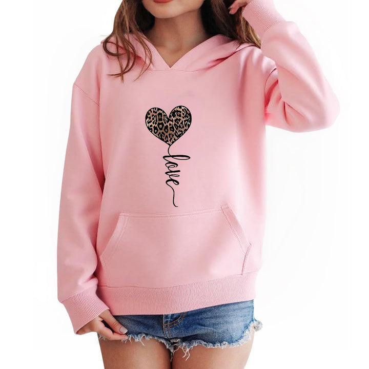 TUANMOZI Hoodie Mädchen Kapuzenpullover Leopard Drucke Sweatshirt mit Kapuzen Casual Baumwolle Pullo