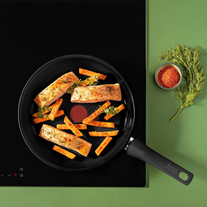 Tefal Renew On Black Bratpfanne 28 cm, Keramikversiegelung, umweltfreundlich recycelt, Thermo-Signal