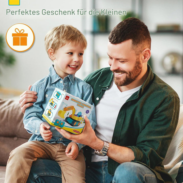 Lehoo Castle Ferngesteuertes Auto ab 3 Jahre, Wiederaufladbar Bagger Kinder 2 Jahre mit Dinosaurier-