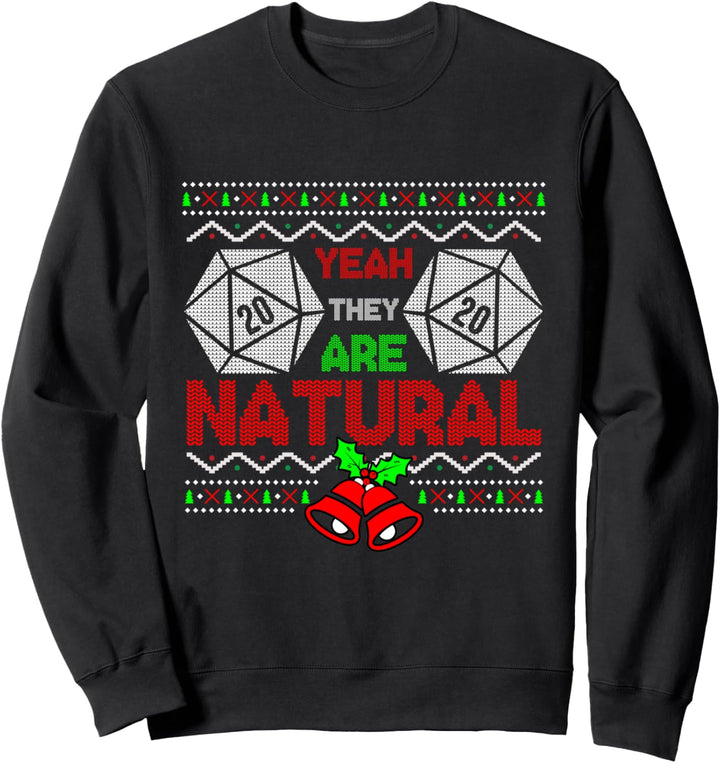 Yeah They Are Natural Lustiger Weihnachtspullover D20 Ugly Gamer Sweatshirt