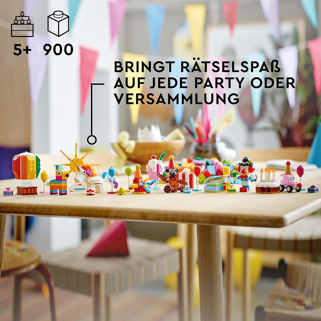 LEGO 11029 Classic Party Kreativ-Bauset Bausteine-Box, Familienspiele zum gemeinsamen Spielen, enthä