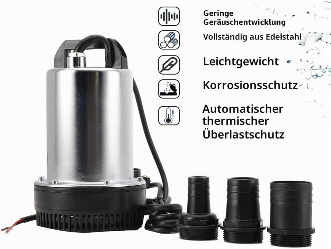 ECUTEE DC 12V Tauchpumpe Wasserpumpe Pumpe Schmutzwasser Tauchpumpe Pumpe Max 6000 L/h 160W Wasserpu