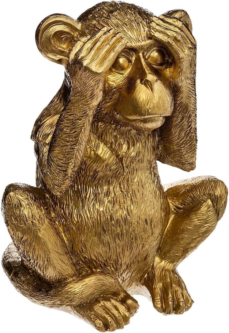 Set aus 3 Statuen Weise Affen - Kunstharz - golden H 17 cm - Gold - Atmosphera créateur d'intérieur