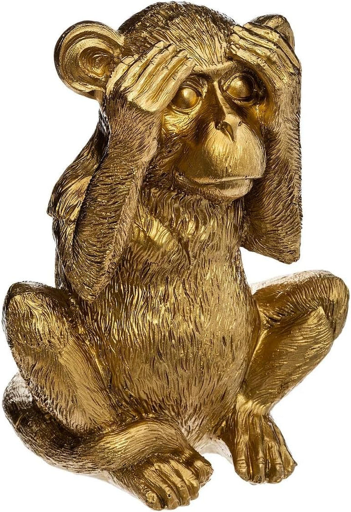 Set aus 3 Statuen Weise Affen - Kunstharz - golden H 17 cm - Gold - Atmosphera créateur d'intérieur