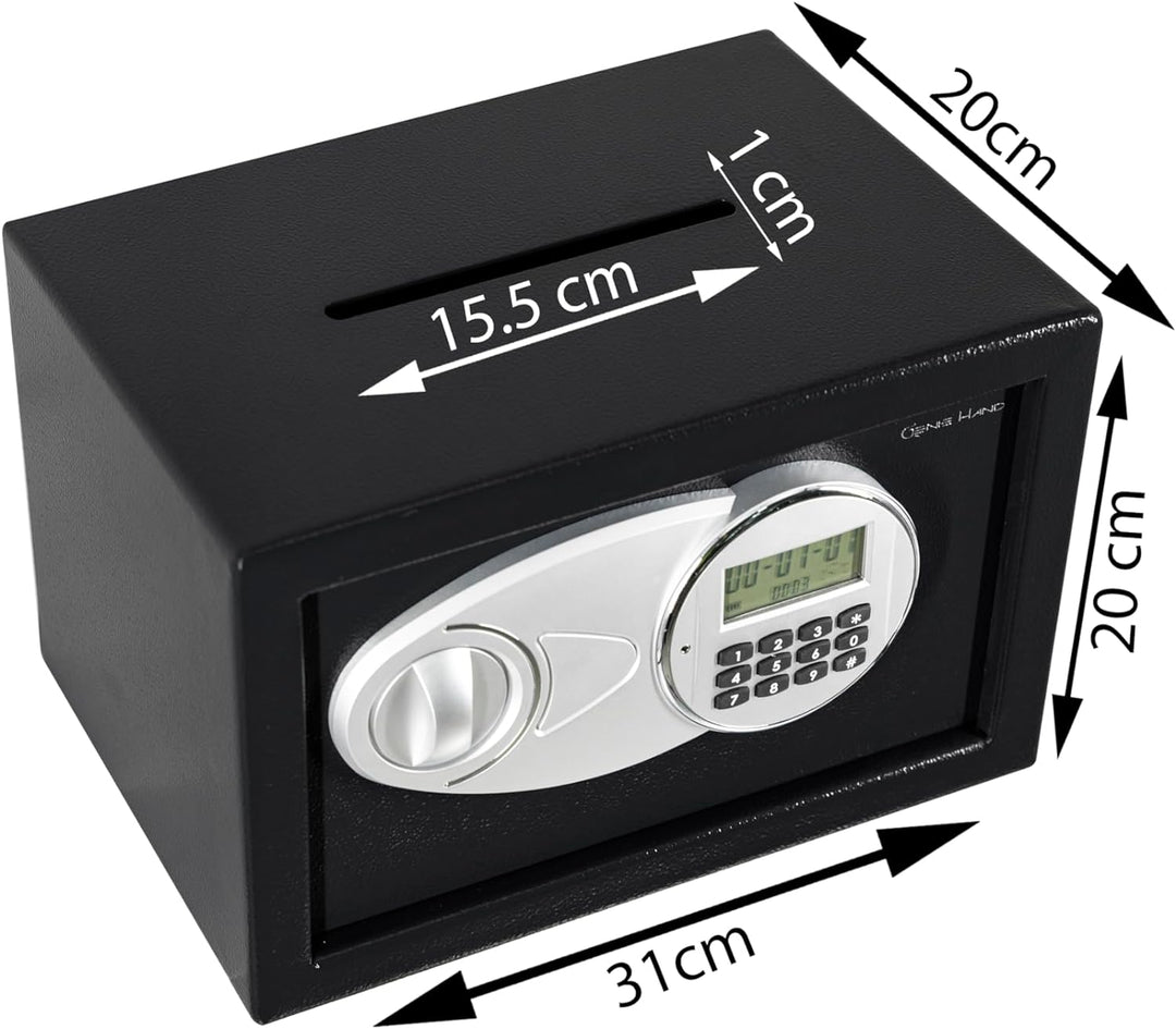 Genie Hand – Elektronischer Tresor Safe mit Einwurfschlitz – B-Klasse-Schloss – Anti-Bounce-Technolo