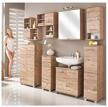 Schildmeyer Hängeschrank 119933 Isola, 30x20.5x71 cm, silberfichte Dekor