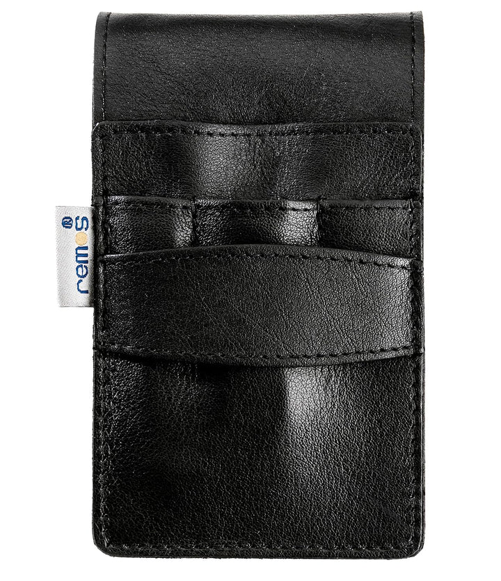 REMOS Nageletui leer aus echtem Leder zum Bestücken mit 4 Instrumenten - schwarz, Schwarz