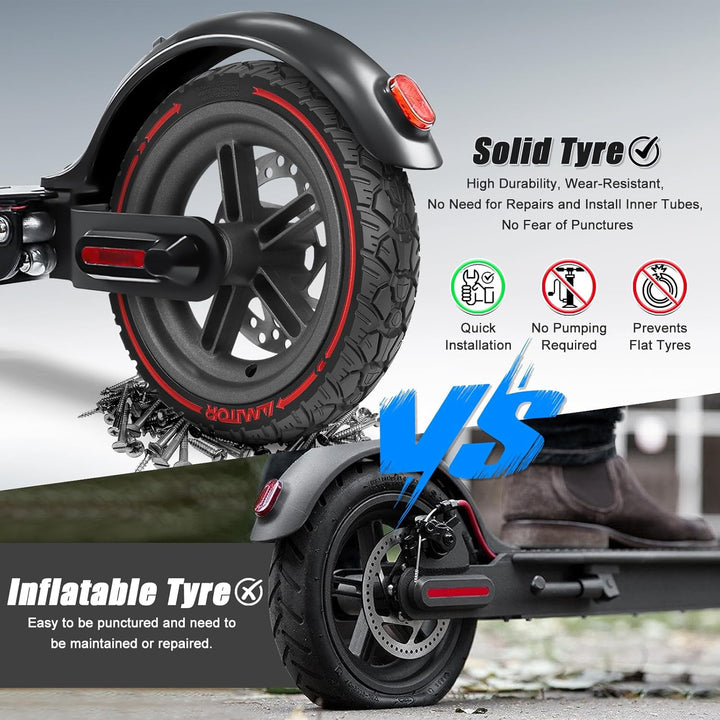 für Xiaomi M365 Hinterrad Komplett, All-in-One Offroad Vollgummireifen E Scooter 8,5 Zoll mit Felge,