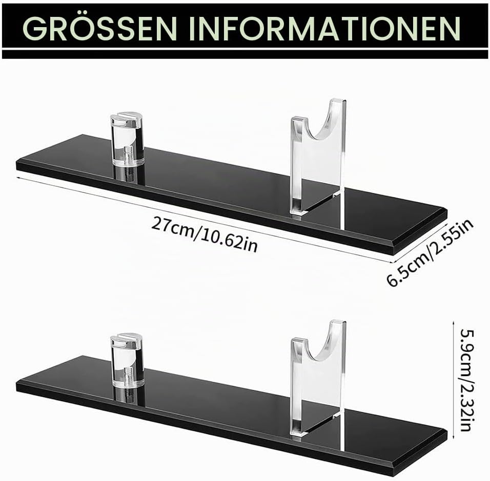 Sudemota 2x Messer-Feststellanzeige-Standfuss-Tischmesser-Anzeigehalter Acryl-Messerkasten Einzelner