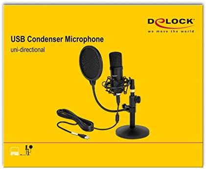 Delock Professionelles USB-Kondensator Mikrofon Set 192 kHz / 24 Bit für Podcasting und Gaming, 6630